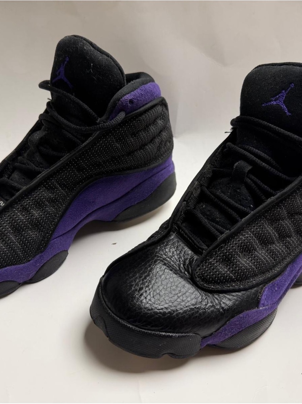 Jordan Kids Black and Purple High-Top Sneakers